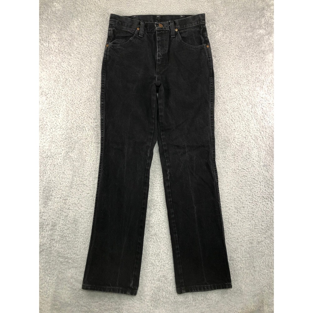 Wrangler Jeans Men 28x30 Black Cowboy Cut Slim Fit Western 936WBK Denim